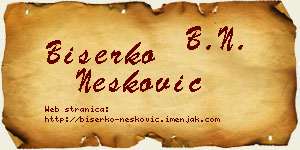 Biserko Nešković vizit kartica